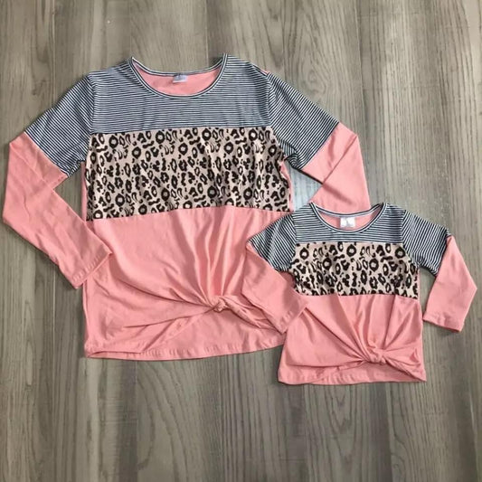 Mommy and Me Mauve & Leopard Top