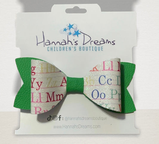 Alphabet Back to School Leather Bows