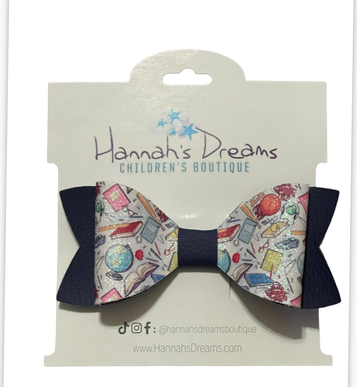 Subjects Back to School Leather Bows