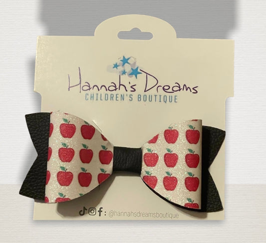 Apple Back to School Leather Bows